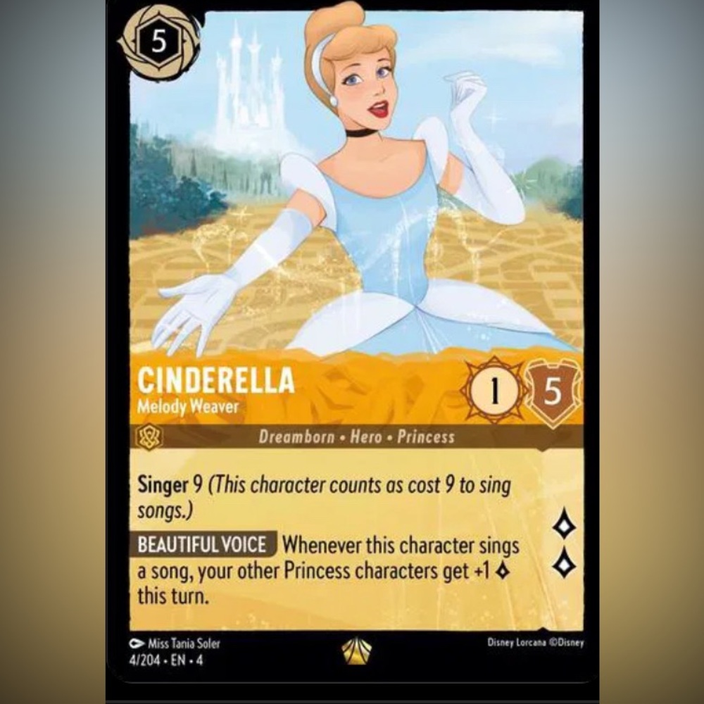 Lorcana Cinderella Melody Weaver Legendary Card 4/204 EN 4 Non Foil